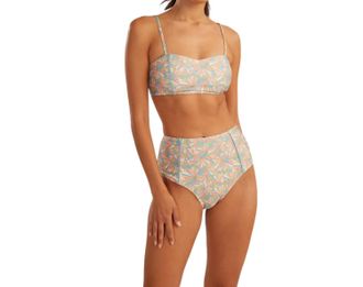 Shoshanna Calypso High Waist Bikini Bottom In Pastel Multi