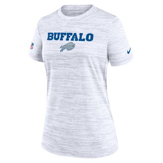 Nike Buffalo Bills Rivalries Collection Sideline Velocity Nike Womens Dri-FIT NFL T-Shirt in White | 03EY10A81-0M2