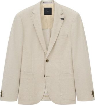 Bugatti Jassen, Heren, Beige, M, Jersey Jas met Patchzakken