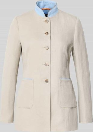 White Label Slim Fit Blazer aus Leinen-Baumwoll-Mix in Sand, Gr&ouml;&szlig;e 34