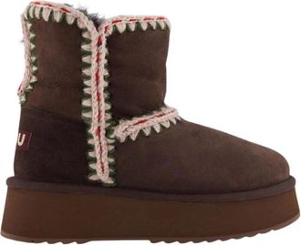 Mou Norfolk Platform Mocha Schoenen - Dames - Winterlaarzen - Bruin - 40 EU - Schoenen