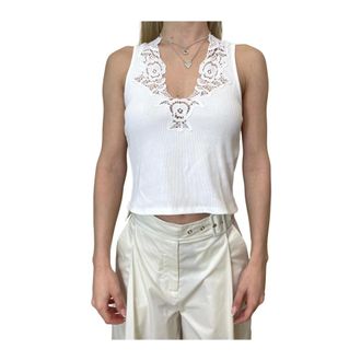 Twinset Sleeveless Tops, female, White, Size: S T-shirts and Polos