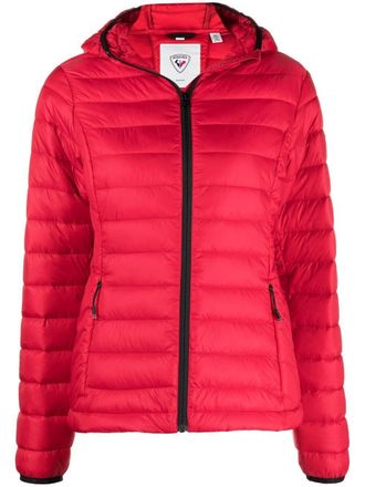 Rossignol lightweight hooded puffer jacket - women - Polyamide/Polyamide/Polyester - M - Red