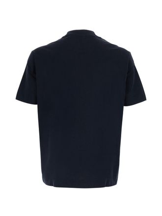 Emporio Armani Logo-Embroidered Cotton T-Shirt - Navy