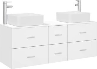 vidaXL Juego De Muebles De Ba&ntilde;o 3 Uds. Blanco 49,5 X 41 X 63 Cm Vidaxl