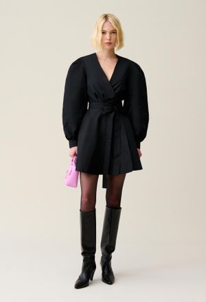 Claudie Pierlot Robe courte manches ballons noire