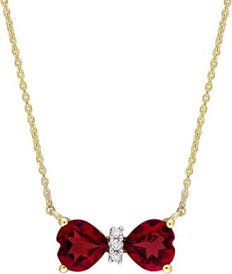 Rina Limor 10K 1.00 ct. tw. Garnet Bow Necklace