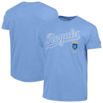 Champion Mens Champion Light Blue Kansas City Royals Cooperstown Wordmark Lockup Tri-Blend T-Shirt at Nordstrom, Size Medium