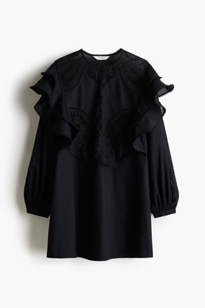 H&M Tunikakleid aus Leinenmischung - Schwarz