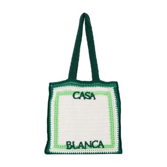 Casablanca Crochet Shopper Bag - unisex - Casablanca - Shopping Bags - Green - ONE SIZE - Bags
