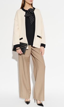 Valentino Garavani Turtleneck With An Application In The Shape Of A Logo, Womens, Black