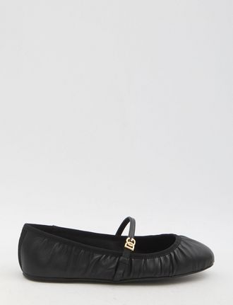 Dolce & Gabbana Zwarte Nappa Leren Ballerinas