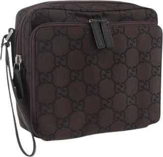 Gucci Pre-owned Clutches, female, Brown, Size: ONE SIZE Pre-owned Canvas Clutch