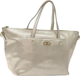 Ferragamo Tweedehands leren handtassen - Dames - Vintage Shopper - Geel - ONE Size - Leer - Vintage