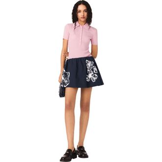 Maje Short cotton skirt in Navy at Nordstrom, Size 40 Eu