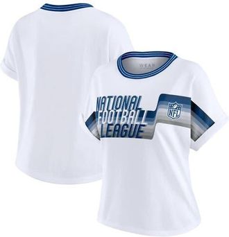 WEAR by Erin Andrews Womens WEAR by Erin Andrews White NFL Cropped Center Stripe Dolman T-Shirt at Nordstrom, Size Xx-Large