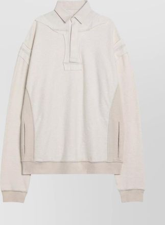 Maison Margiela distressed effect ecru sweatshirt