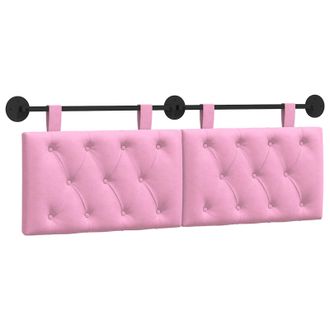 vidaXL Cabecero Colgante Rosa Tela Vidaxl
