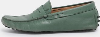 Tod's Tods Green Leather Gommino Loafers