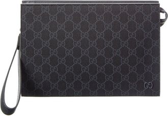 Gucci Gg Supreme Canvas & Leather Pouch
