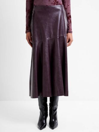 French Connection Kayleigh Fluted Midi Skirt In Brown