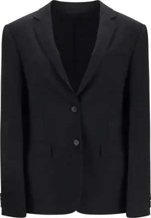 Fendi Womens Kid Mohair Single-Breasted Blazer Black Jacket