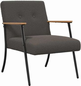 vidaXL Armchair Dark Grey 59 x 75 x 78 cm Curly Wool-like Fabric vidaXL