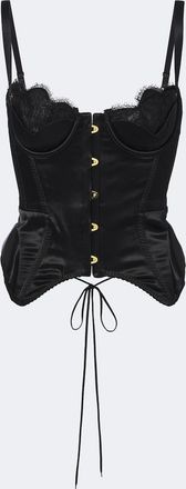 Maria Lucia Hohan Samya lace-trimmed satin bustier top