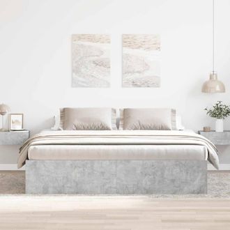 Berkfield Home Modern Bed Frame Concrete Grey 180x200 cm Super King Size