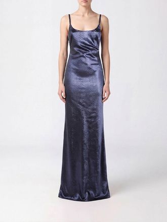 Elisabetta Franchi Python Print Satin Long Evening Gown