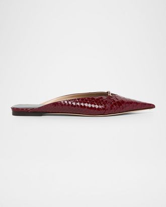 Tom Ford Croc-Effect Leather Flat Mules