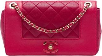 Chanel Pre-owned Quilted Sheepskin Crossbody Bag - Dames - Vintage Schoudertas - Roze - ONE Size - Leer - Vintage