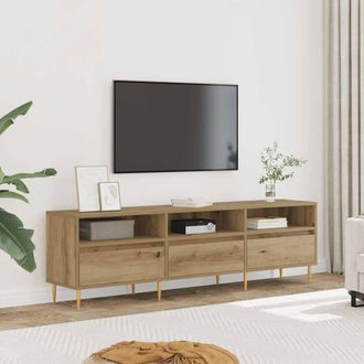 Berkfield Home TV Cabinet Artisan Oak 150x30x44.5 cm Engineered Wood in Brown