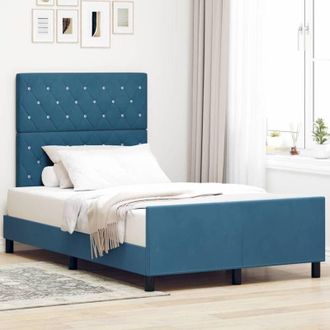 vidaXL Estructura De Cama Azul Oscuro 120 X 200 Cm Terciopelo Vidaxl