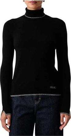 Liu Jo Coltrui met Lurex details - Dames - Truien - Zwart - Maat: S Viscose