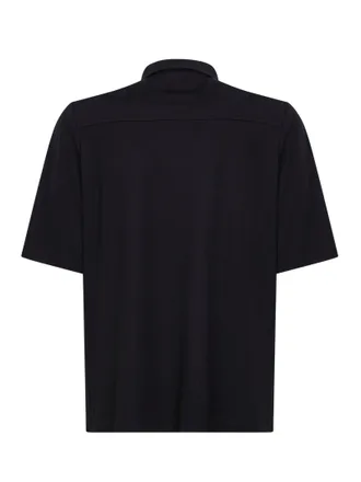 Blanca Vita Mens Polo Shirt Black Viscose Blend T-shirts And Polos