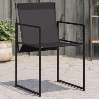 vidaXL Sedie da Giardino 4 pz Neri in Acciaio e Textilene - Vidaxl