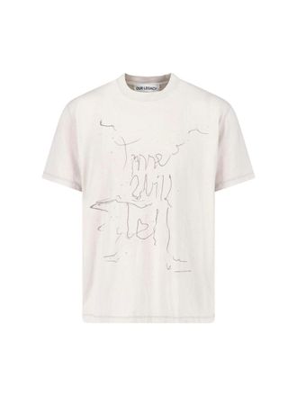 Our Legacy Boxy Cotton T-Shirt with Abstract Endless Wedding Print
