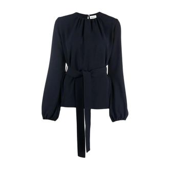 P.A.R.O.S.H. Blouses, female, Blue, Size: XS Gathered tie-waist Blouse