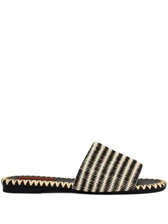Simon Miller Raffia Salerno slides - Black