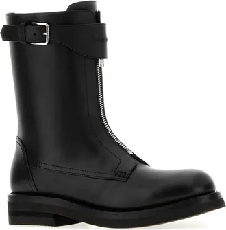 Alexander McQueen Mens Calf Leather Boot Black