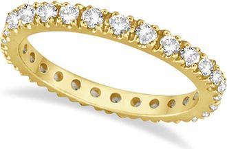 Allurez Natural Diamond Eternity Stackable Ring Band 14K in Gold at Nordstrom, Size 10