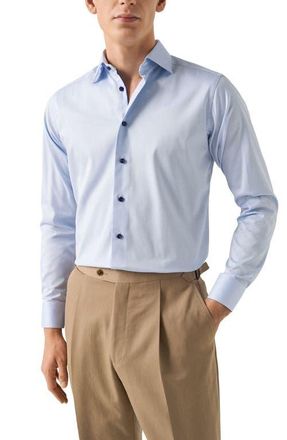 Eton Slim Fit Twill Dress Shirt in Light/Pastel Blue at Nordstrom, Size 14.5