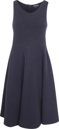 Emporio Armani Jurk van Embossed Jersey met Volle Rok - Dames - Korte kleedjes - Zwart - XS - Katoen - Kleedjes