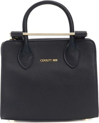 Cerruti Chic Leather Shoulder Bag with Golden Womens Accents