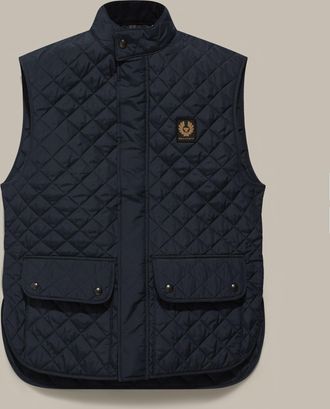 Belstaff Icon Gilet Mens Quilted Recycled Nylon Dark Ink Size UK 34