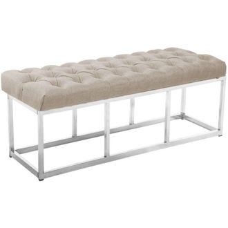 Clp Clp - Taburete Pie De Cama Amun En Tela Crema 120 Cm