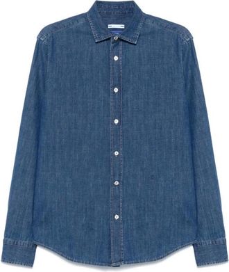 Jacob Cohen Blauwe Denim Overhemd Klassieke Kraag Lange Mouwen - Heren - Spijkeroverhemden - Blauw - L - Denim - Overhemden