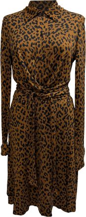 Diane Von F&uuml;rstenberg Printed Wrap Dress in Animal Print Silk