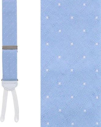 Trafalgar Store Churchill Chambray Polka Dot Linen Blend Formal End Suspenders in Light Blue With Polka Dots at Nordstrom